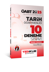 Yediiklim Yayınları 2025 ÖABT Tarih Öğretmenliği Tamamı Çözümlü 10 Deneme Sınavı