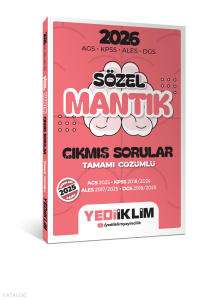 Yediiklim Yayınları 2026 AGS KPSS ALES DGS Sözel Mantık Tamamı Çözümlü Çıkmış Sorular