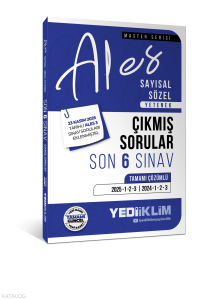 Yediiklim Yayınları 2026 ALES  Sayısal Sözel Yetenek Tamamı Çözümlü Son 6 Sınav Çıkmış Sorular (23 Kasım 2025 Ales-3 Ekli)