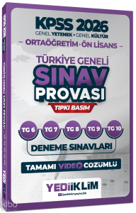 Yediiklim Yayınları 2026 KPSS Ortaöğretim Ön Lisans GY-GK Türkiye Geneli Sınav Provası Tıpkı Basım 6-7-8-9-10 Deneme Sınavları Tamamı Video Çözümlü