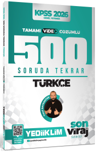 Yediiklim Yayınları  2026 KPSS Son Viraj Serisi Türkçe Tamamı Video Çözümlü 500 Soruda Genel Tekrar Kampı