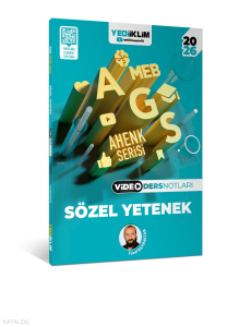 Yediiklim Yayınları 2026 MEB AGS Ahenk Serisi Sözel Yetenek Video Ders Notları