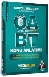 Yediiklim Yayınları 2026 MEB AGS ÖABT Sosyal Bilgiler Öğretmenliği Coğrafya Siyaset Bilimi ve Diğer Sosyal Bilim Alanları Konu Anlatımı
