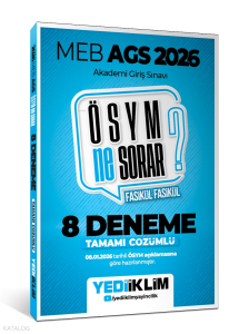 Yediiklim Yayınları 2026 MEB AGS ÖSYM Ne Sorar Tamamı Çözümlü 8 Fasikül Deneme Sınavı
