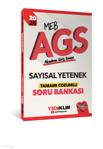 Yediiklim Yayınları 2026  MEB AGS Sayısal Yetenek Tamamı Çözümlü Soru Bankası