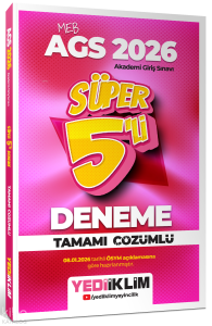 Yediiklim Yayınları 2026 MEB AGS Tamamı Çözümlü Süper 5'li Deneme
