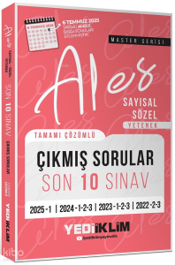 Yediiklim Yayınları ALES Master Serisi Sayısal Sözel Yetenek Tamamı Çözümlü Son 10 Sınav Çıkmış Sorular (6 Temmuz 2025 Ales-2 Ekli)