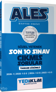 Yediiklim Yayınları ALES Master Serisi Sözel Yetenek Tamamı Çözümlü Son 10 Sınav Çıkmış Sorular