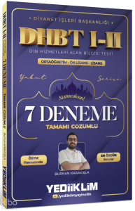 Yediiklim Yayınları Diyanet İşleri Başkanlığı DHBT I-II Ortaöğretim - Önlisans - Lisans Tamamı Çözümlü 7 Deneme