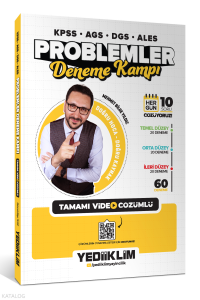Yediiklim Yayınları KPSS-AGS-DGS-ALES Problemler Tamamı Video Çözümlü Deneme Kampı