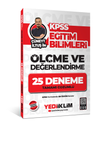 Yediiklim Yayınları KPSS Eğitim Bilimleri Ölçme ve Değerlendirme Cüneyt İltuş ile Tamamı Çözümlü 25 Deneme