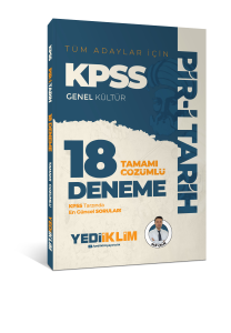Yediiklim Yayınları KPSS Genel Kültür Tüm Adaylar İçin Pir-i Tarih Tamamı Çözümlü 18 Deneme