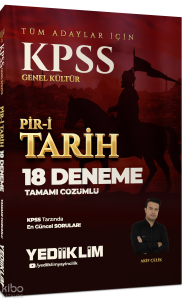Yediiklim Yayınları KPSS GK Tüm Adaylar İçin Tamamı Çözümlü Pir-i Tarih 18 Deneme