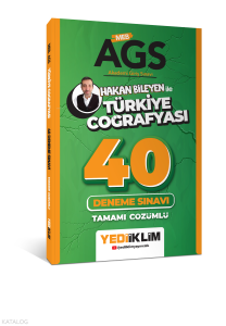 Yediiklim Yayınları MEB AGS Hakan Bileyen ile Türkiye Coğrafyası Tamamı Çözümlü 40 Deneme Sınavı