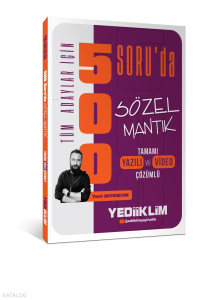 Yediiklim Yayınları Tüm Adaylar İçin 500 Soru'da Tamamı Hem Video Çözümlü Hem Yazılı Çözümlü Sözel Mantık Soru Bankası