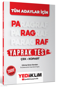 Yediiklim Yayınları Tüm Adaylar İçin Paragraf Çek Kopart Yaprak Test