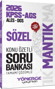 Yönerge Yayınları 2026 KPSS MEB-AGS ALES DGS Sözel Mantık Konu Özetli Soru Bankası Çözümlü