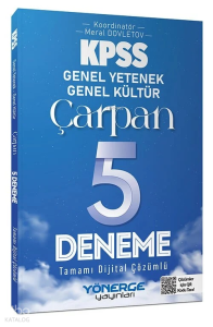 Yönerge Yayınları KPSS Genel Yetenek Genel Kültür Çarpan 5 Deneme Çözümlü