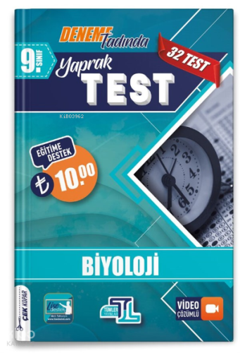 09.Sınıf Yaprak Test Biyoloji - 2022