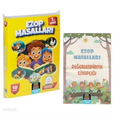 1. Sınıf Okuma Ezop Masalları Seti - 10 Kitap Takım - Değendirme Kitapçığı İlaveli