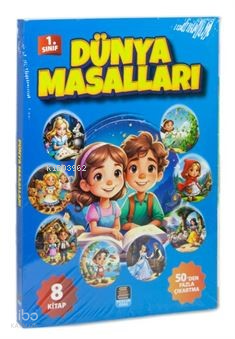 1. Sınıflara Dünya Masalları Seti (8 Kitap) Kelime Anahtarı Çıkartmalı Renkli Resimli
