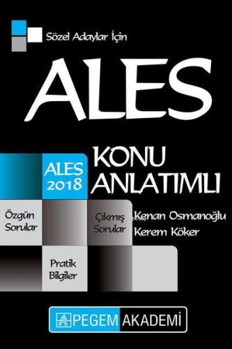 2018 ALES Sözel Adaylar için Konu Anlatımlı