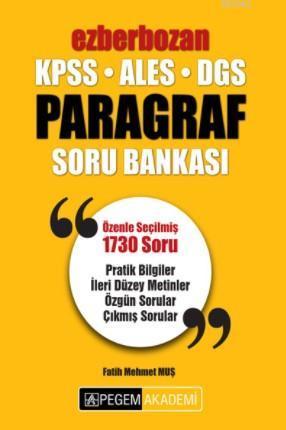2018 KPSS ALES DGS Ezberbozan Paragraf Soru Bankası
