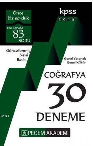 2018 KPSS Genel Yetenek Genel Kültür Coğrafya 30 Deneme