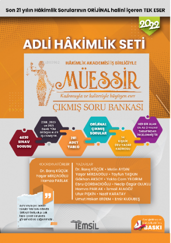 2021 Müessir Çıkmış Soru Bankası Adli Hakimlik Seti