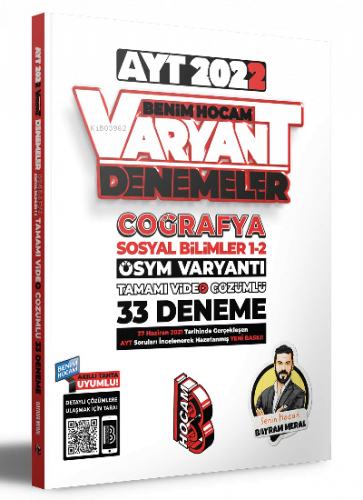 2022 AYT Coğrafya Tamamı Video Çözümlü 33 Deneme Sınavı