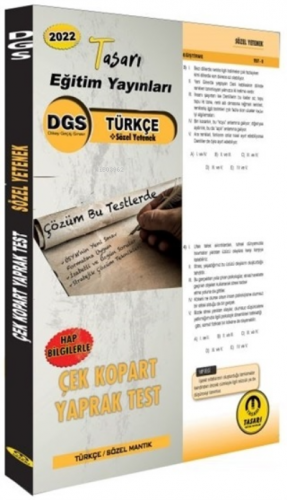 2022 DGS Türkçe Sözel Yetenek Çek Kopar Yaprak Test