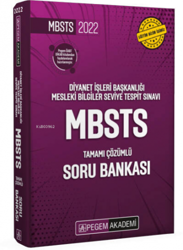 2022 Diyanet İşleri Başkanlığı Mesleki Bilgiler Seviye Tespit Sınavı MBSTS Tamamı Çözümlü Soru Bankası
