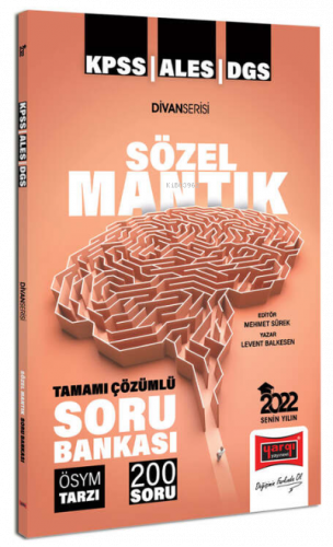 2022 KPSS ALES DGS Divan Serisi Sözel Mantık Tamamı Çözümlü Soru Bankası