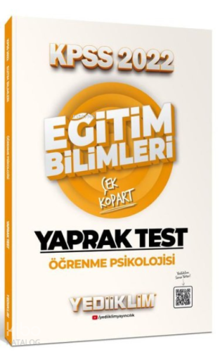 2022 KPSS Eğitim Bilimleri Öğrenme Psikolojisi Çek Kopart Yaprak Test