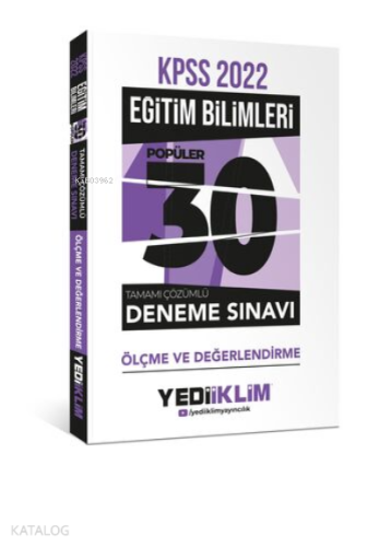 2022 KPSS Eğitim Bilimleri Ölçme ve Değerlendirme Tamamı Çözümlü 30 Po
