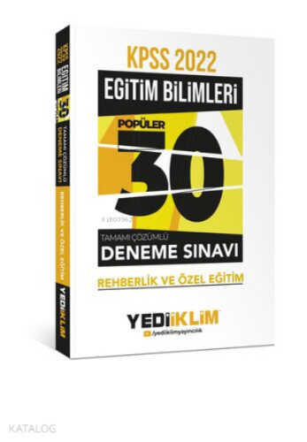 2022 KPSS Eğitim Bilimleri Rehberlik ve Özel Eğitim Tamamı Çözümlü 30 