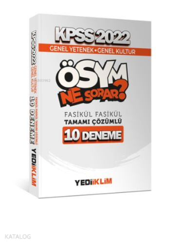 2022 KPSS GY-GK Ösym Ne Sorar Tamamı Çözümlü 10 Fasikül Deneme