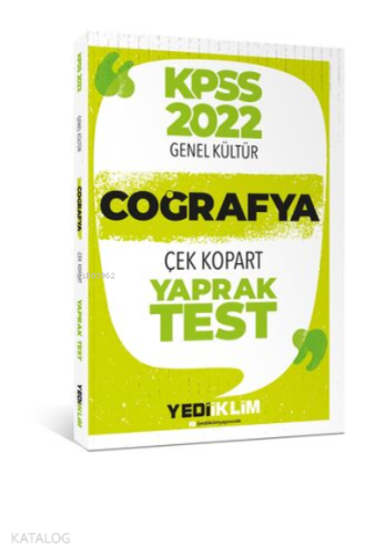 2022 KPSS Lisans Genel Kültür Coğrafya Çek Kopart Yaprak Test