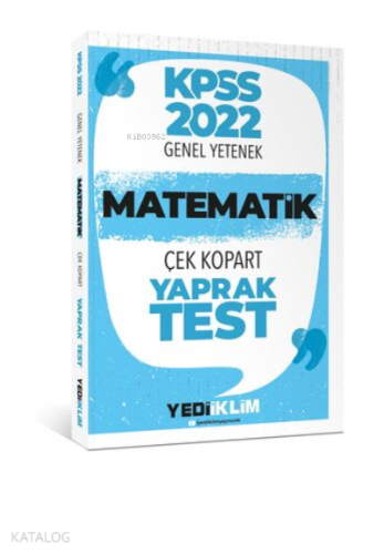2022 KPSS Lisans Genel Yetenek Matematik Çek Kopart Yaprak Test