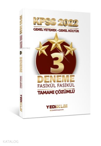 2022 KPSS Lisans GY-GK Tamamı Çözümlü Fasikül 3 Yıldız Deneme