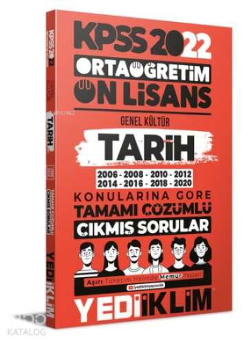 2022 KPSS Ortaöğretim Ön Lisans Genel Kültür Tarih Konularına Göre Tam