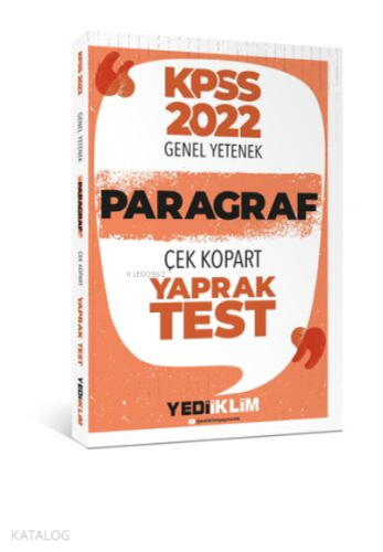 2022 KPSS Paragraf Çek Kopart Yaprak Test