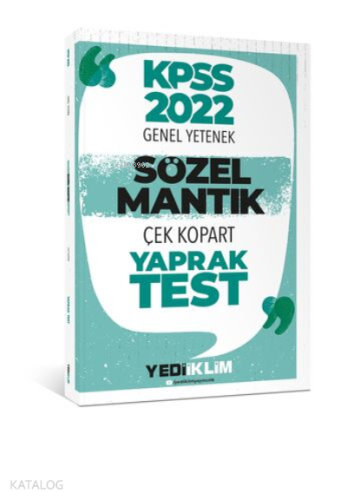 2022 KPSS Sözel Mantık Çek Kopart Yaprak Test