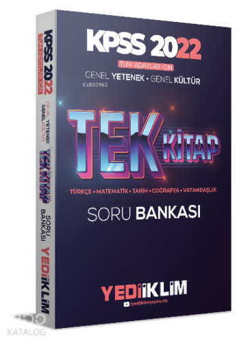 2022 KPSS Tüm Adaylar İçin Genel Yetenek Genel Kültür Tek Kitap Soru B