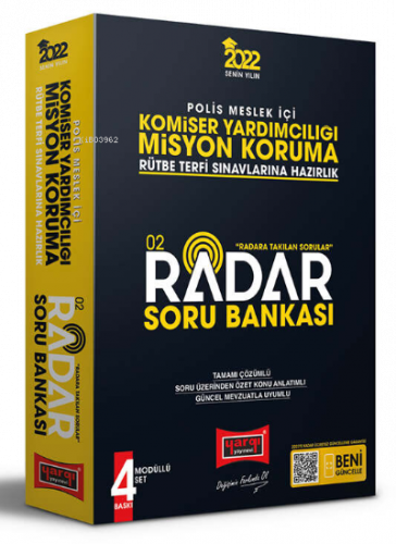 2022 Polis Meslek İçi Komiser Yardımcılığı Misyon Koruma Radar Soru Bankası;4 Modüllü Set