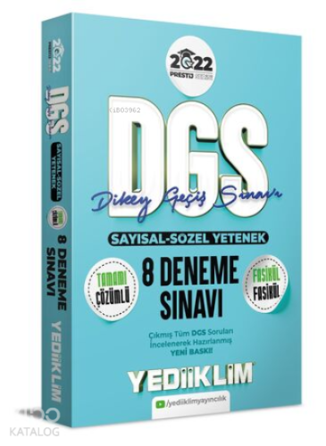 2022 Prestij Serisi Dgs Tamamı Çözümlü 8 Fasikül Deneme
