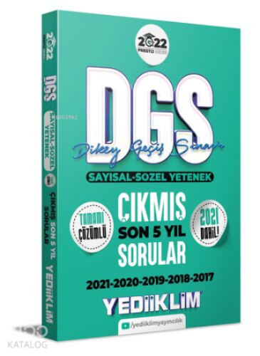 2022 Prestij Serisi DGS Tamamı Çözümlü Son 5 Yıl Çıkmış Sorular
