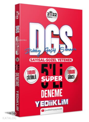2022 Prestij Serisi Dgs Tamamı Çözümlü Süper 5 Deneme