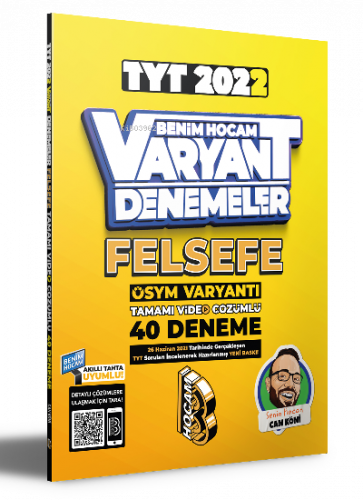 2022 TYT Felsefe Tamamı Video Çözümlü 40 Deneme Sınavı Benim Hocam Yayınları