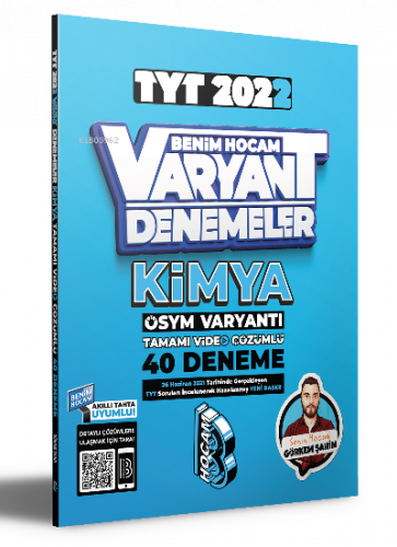 2022 TYT Kimya Tamamı Video Çözümlü 40 Deneme Sınavı Benim Hocam Yayınları